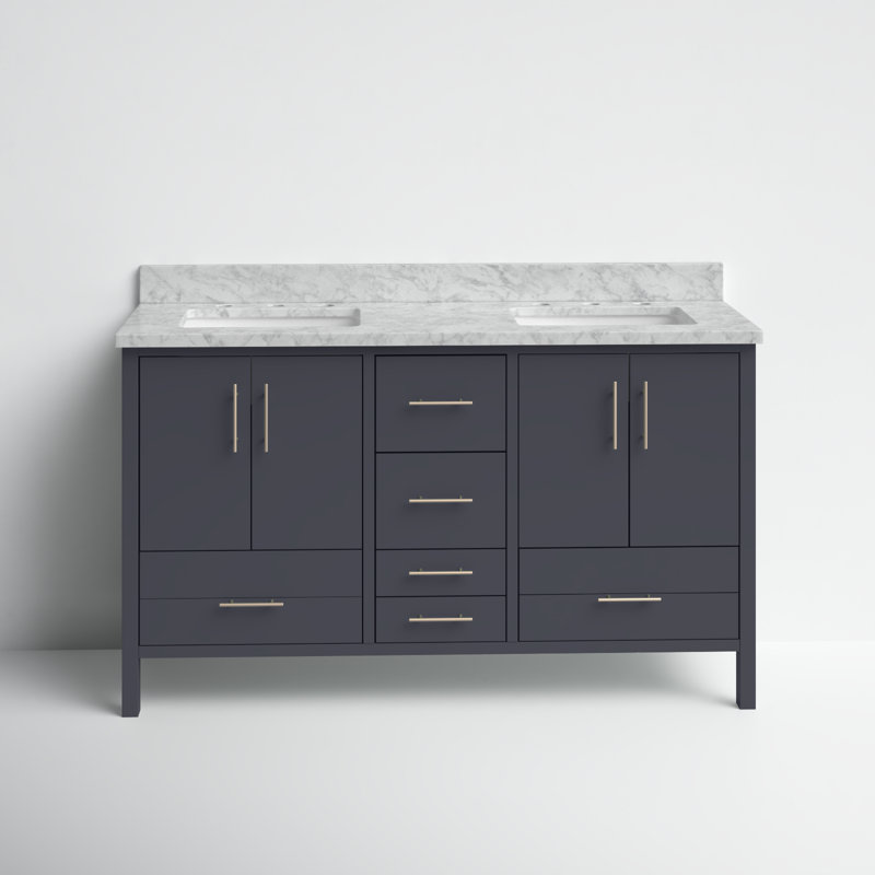 AllModern Kiara 60'' Double Bathroom Vanity with Top & Reviews | Wayfair